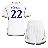 Real Madrid Antonio Rudiger #22 Heimtrikotsatz Kinder 2023-24 Kurzarm (+ Kurze Hosen)